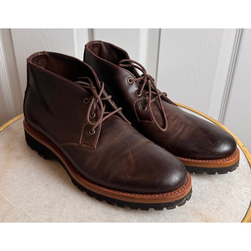 Trask Mens Dark Brown Leather Chukka Boots Vibram Lug Sole Size 10 M 30-00826